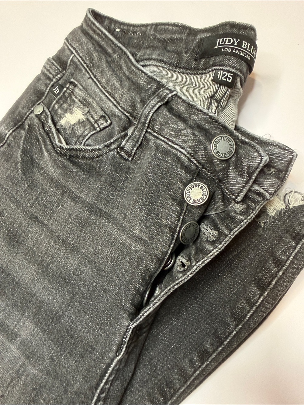 Judy Blue Women's Charcoal Skinny High-Rise Button Fly Jeans